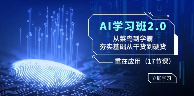 AI学习班2.0：从菜鸟到学霸，夯实基础从干货到硬货，重在应用(17节课)-搞个副业