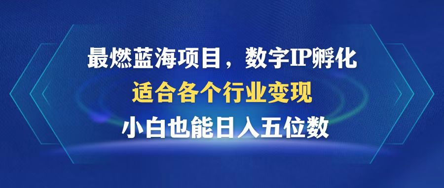 最燃蓝海项目  数字IP孵化  适合各个行业变现  小白也能日入5位数-搞个副业