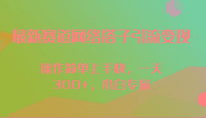 最新赛道网络搭子引流变现!!操作简单上手快，一天300+，小白专属-搞个副业