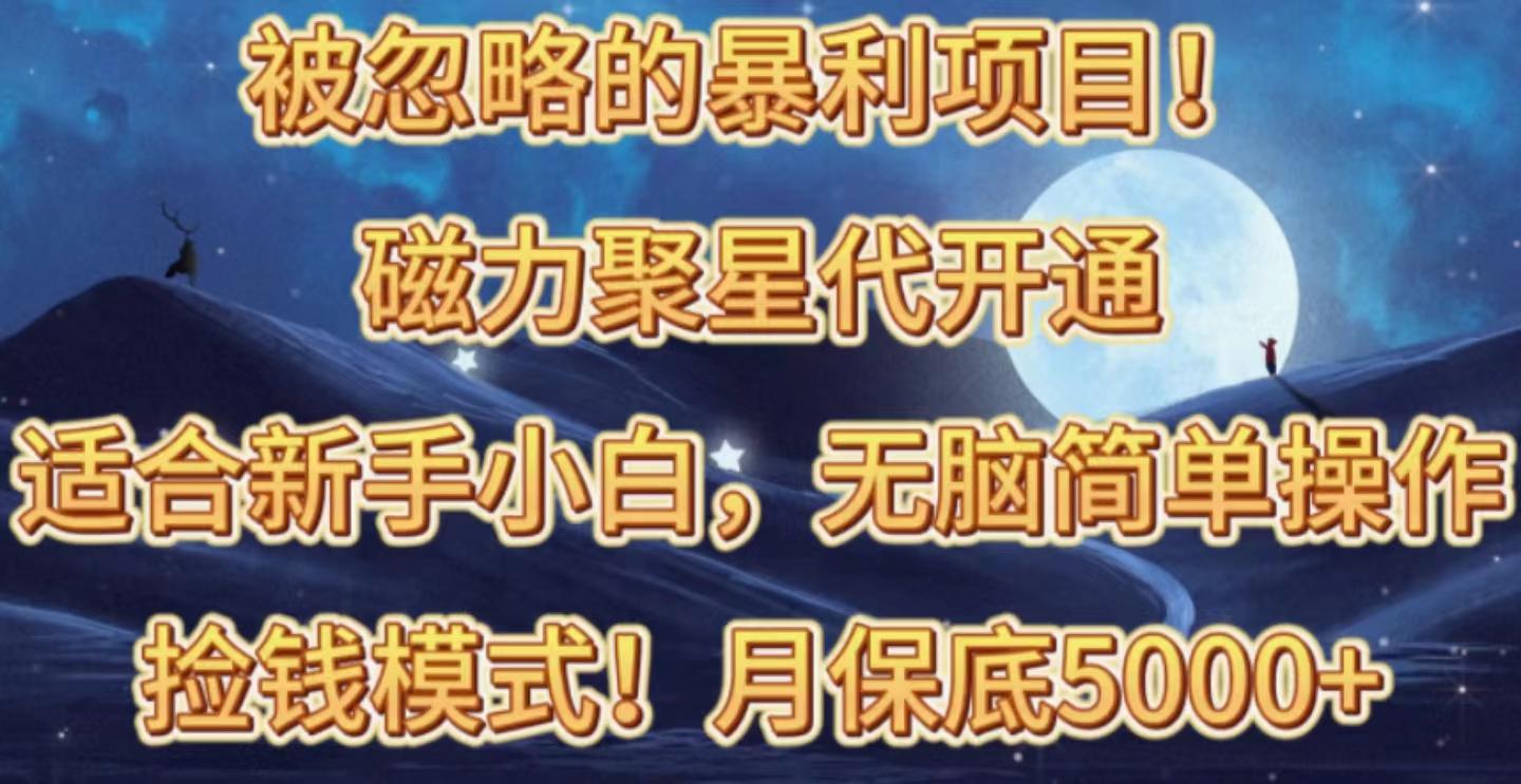 被忽略的暴利项目！磁力聚星代开通捡钱模式，轻松月入五六千-搞个副业