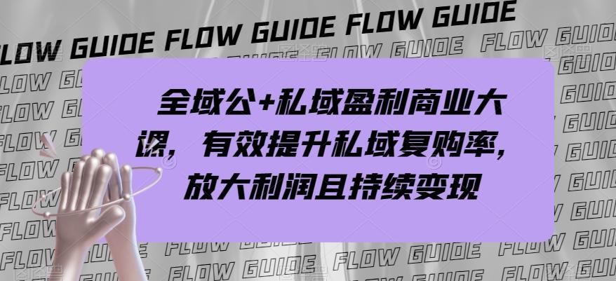全域公+私域盈利商业大课，有效提升私域复购率，放大利润且持续变现-搞个副业