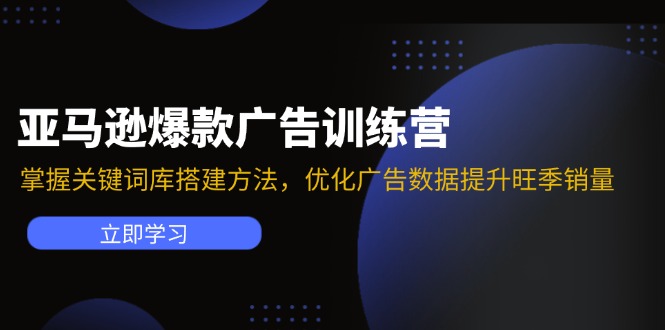 亚马逊爆款广告训练营：掌握关键词库搭建方法，优化广告数据提升旺季销量-搞个副业