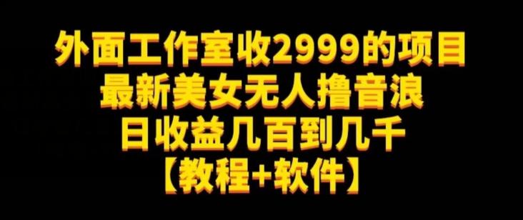 外面工作室收2999的项目最新美女无人撸音浪日收益几百到几千【教程+软件】（仅揭秘）-搞个副业
