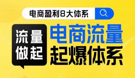 8大体系流量篇·流量做起，电商流量起爆体系线上课-搞个副业