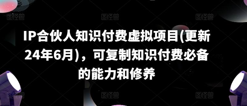 IP合伙人知识付费虚拟项目(更新24年6月)，可复制知识付费必备的能力和修养-搞个副业