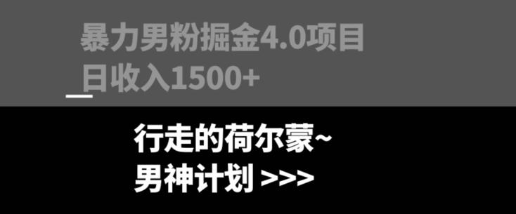暴力男粉掘金4.0项目不违规不封号无脑复制单人操作日入1000+-搞个副业