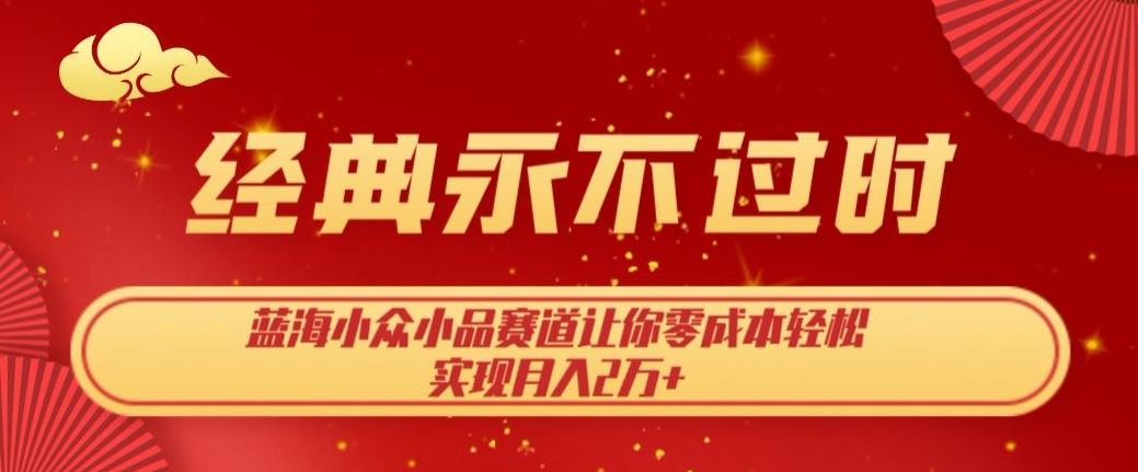 经典永不过时，蓝海小众小品赛道，让你零成本轻松实现月入2万+-搞个副业