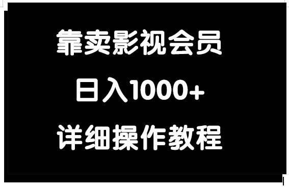 (9509期)靠卖影视会员，日入1000+-搞个副业