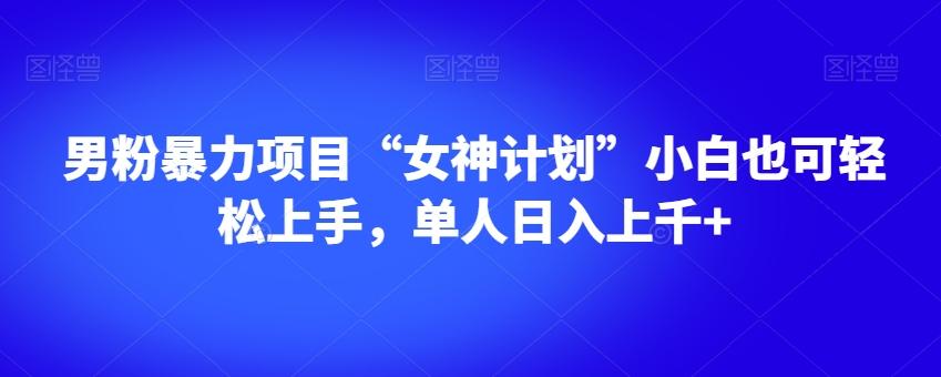 男粉暴力项目“女神计划”小白也可轻松上手，单人日入上千+【揭秘】-搞个副业