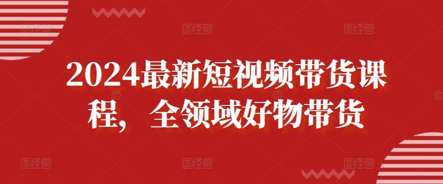 2024最新短视频带货课程，全领域好物带货-搞个副业