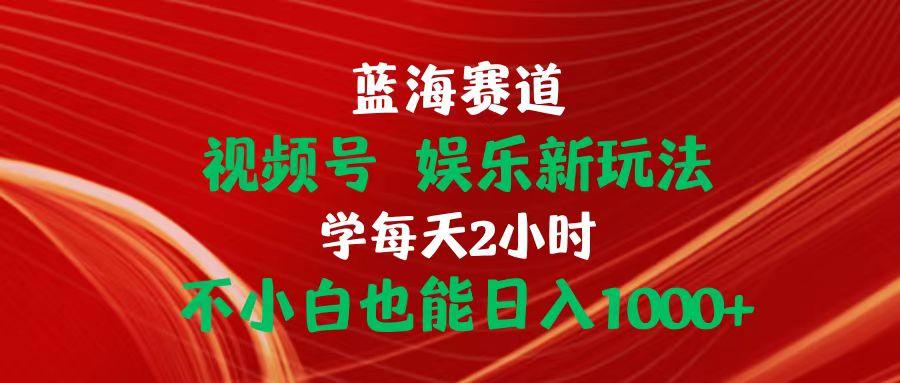 蓝海赛道视频号 娱乐新玩法每天2小时小白也能日入1000+-搞个副业