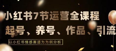 7节小红书运营实战全教程，结合最新情感赛道，打通小红书运营全流程【揭秘】-搞个副业