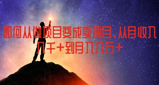 如何从做项目变成卖项目，从月收入几千到月入几万【揭秘】-搞个副业