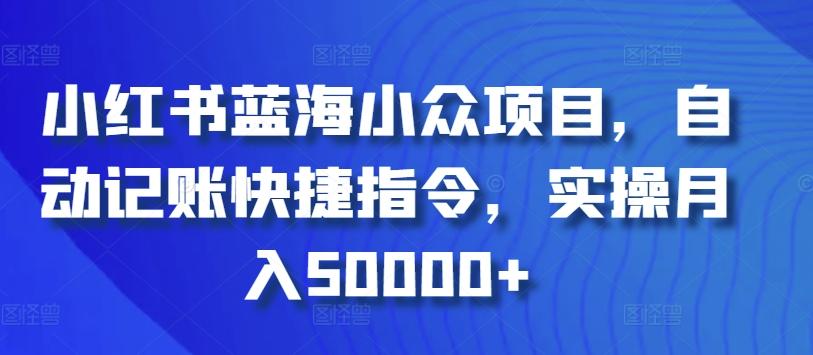 小红书蓝海小众项目，自动记账快捷指令，实操月入50000+【揭秘】-搞个副业