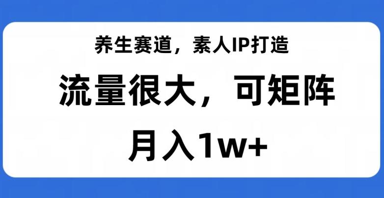 养生赛道，素人IP打造，流量很大，可矩阵，月入1w+【揭秘】-搞个副业