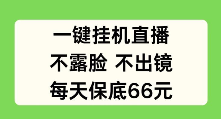 一键挂JI直播，不露脸不出境，每天保底66元【揭秘】-搞个副业