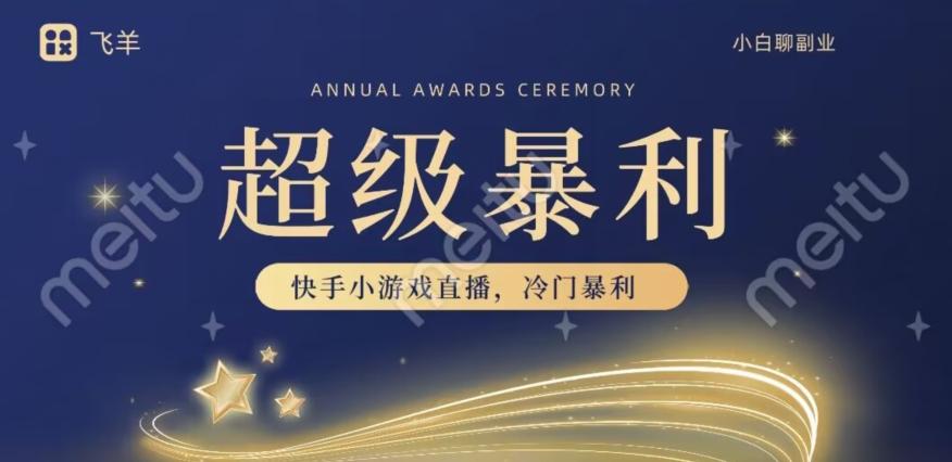 快手官方暴利冷门小游戏无人直播，小白一台电脑即可操作，轻松月入10w+-搞个副业