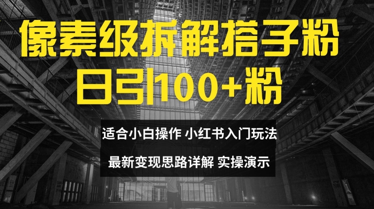 像素级拆解搭子粉，日引100+，小白看完可上手，最新变现思路详解【揭秘】-搞个副业