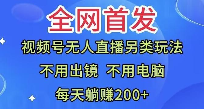 全网首发：视频号无人直播另类玩法，无需电脑，每天躺赚200+-搞个副业