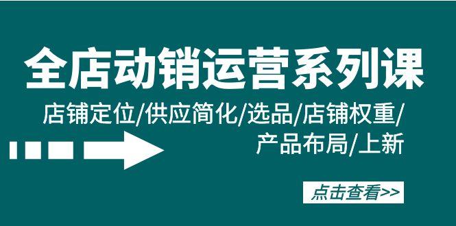 (9845期)全店·动销运营系列课：店铺定位/供应简化/选品/店铺权重/产品布局/上新-搞个副业