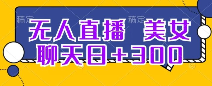 无人直播，美女聊天日+300-搞个副业