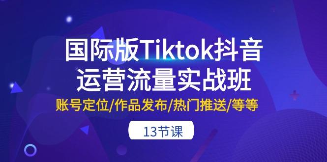 国际版Tiktok抖音运营流量实战班：账号定位/作品发布/热门推送/等等-13节-搞个副业