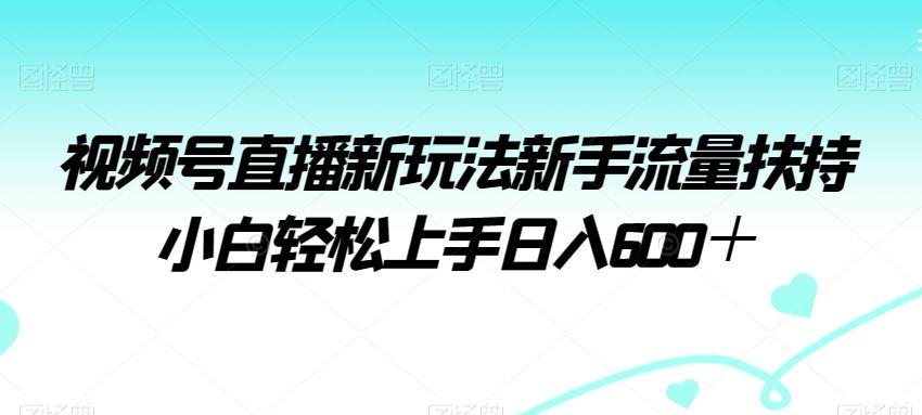 视频号直播新玩法新手流量扶持小白轻松上手日入600＋【揭秘】-搞个副业