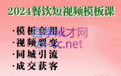 美丽老师·2024餐饮短视频摸版课-搞个副业