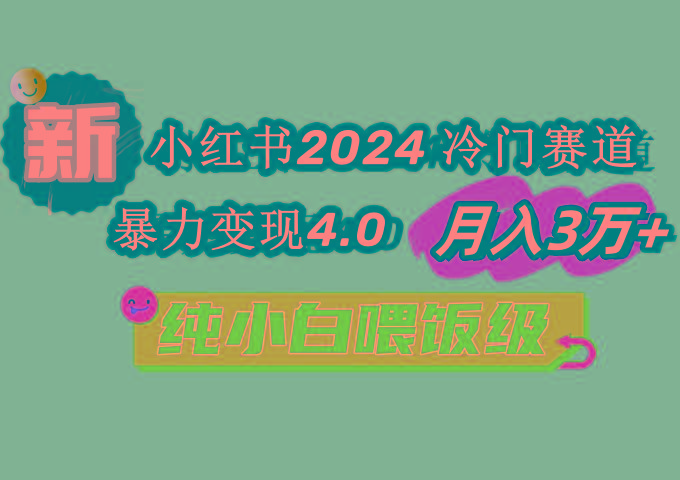 小红书2024冷门赛道 月入3万+ 暴力变现4.0 纯小白喂饭级-搞个副业