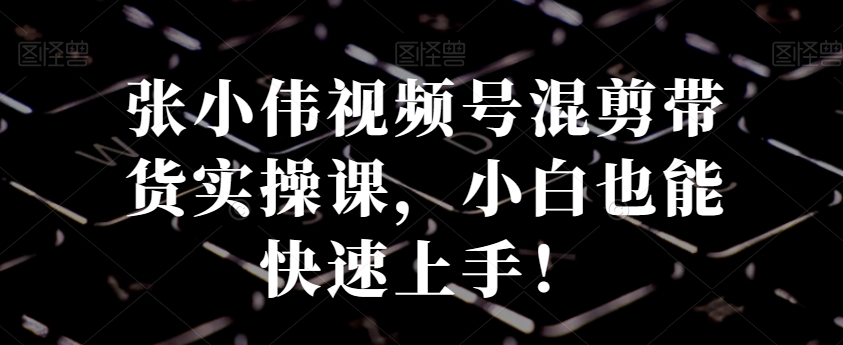 张小伟视频号混剪带货实操课，小白也能快速上手！-搞个副业