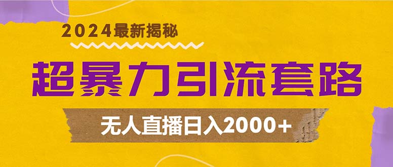 超暴力引流套路，无人直播日入2000+-搞个副业
