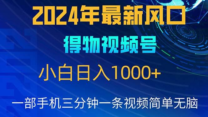 2024年5月最新蓝海项目，小白无脑操作，轻松上手，日入1000+-搞个副业