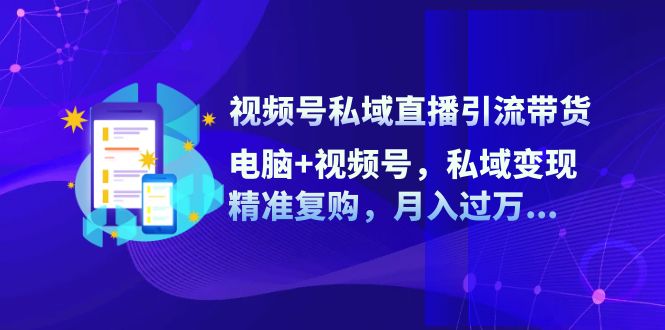 视频号私域直播引流带货：电脑+视频号，私域变现，精准复购，月入过万…-搞个副业