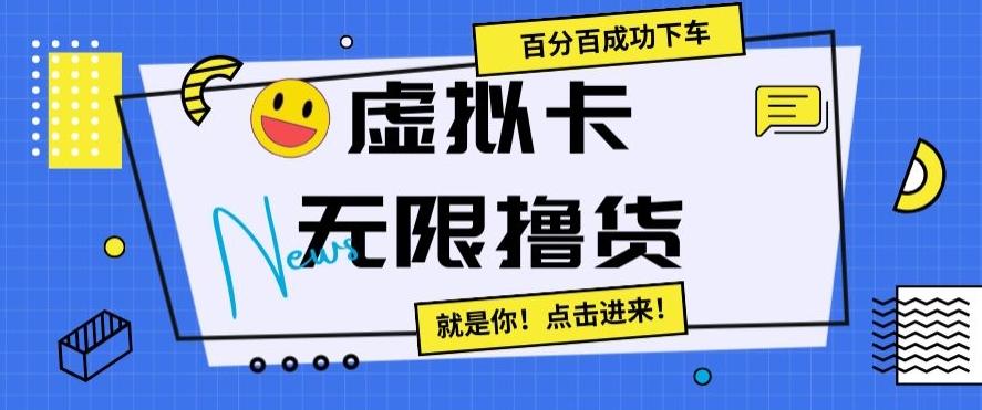 虚拟卡无限撸货，百分百成功下车【仅揭秘】-搞个副业