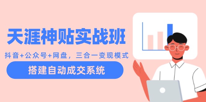 天涯神贴实战班：抖音+公众号+网盘，三合一变现模式，搭建自动成交系统-搞个副业