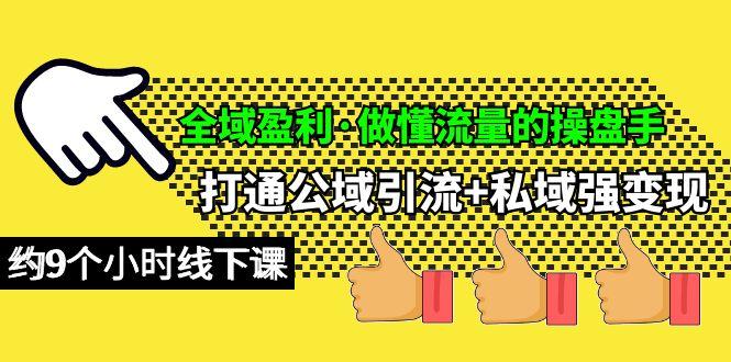 (10045期)全域盈利·做懂流量的操盘手，打通公域引流+私域强变现，约9个小时线下课-搞个副业