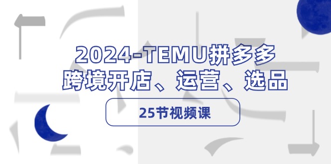 2024-TEMU拼多多·跨境开店、运营、选品(25节视频课-搞个副业
