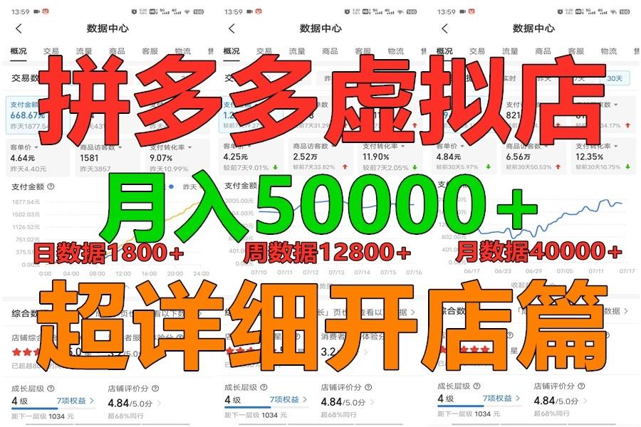 拼多多虚拟电商训练营月入40000+你也行，暴利稳定长久，副业首选-搞个副业
