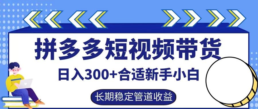 拼多多短视频带货日入300+，实操账户展示看就能学会-搞个副业