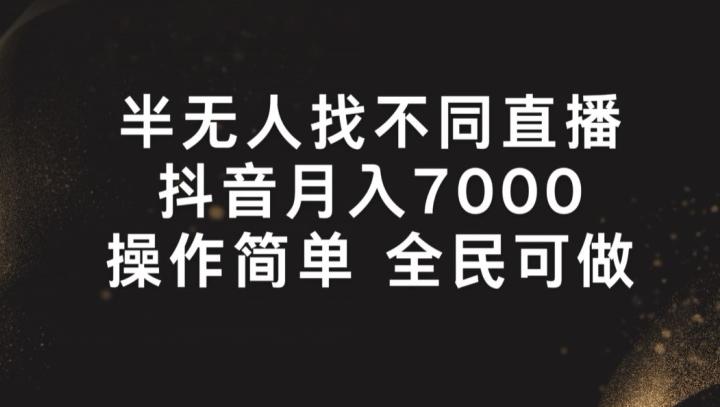 半无人找不同直播，月入7000+，操作简单 全民可做【揭秘】-搞个副业