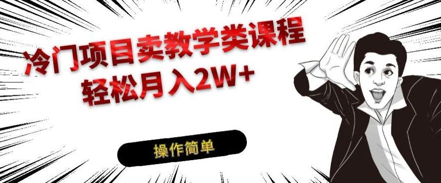 冷门项目卖教学类课程，轻松月入2W+-搞个副业