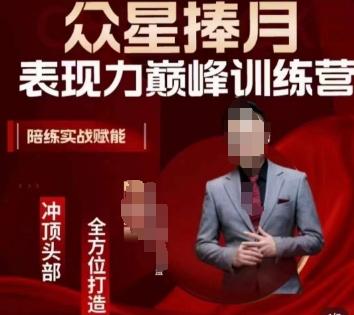 众星捧月表现力巅峰训练营，全方位打造，陪练实战赋能-搞个副业