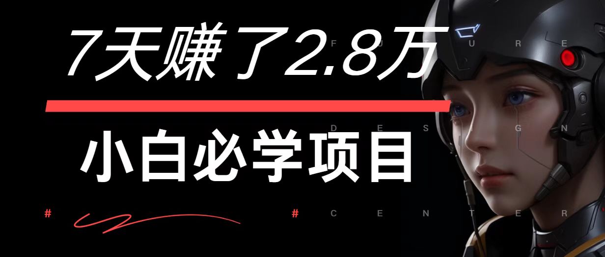 7天赚了2.8万！每单利润最少500+，轻松月入7万+小白有手就行-搞个副业
