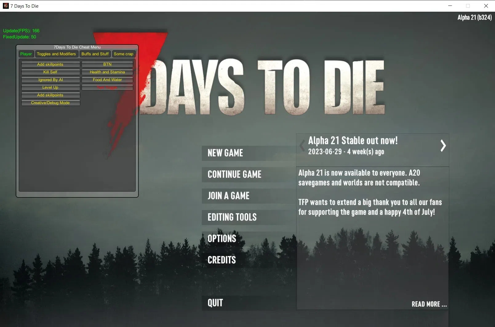 7 Days to Die 七日杀多功能修改器 v1.1.3.105 免费版-搞个副业