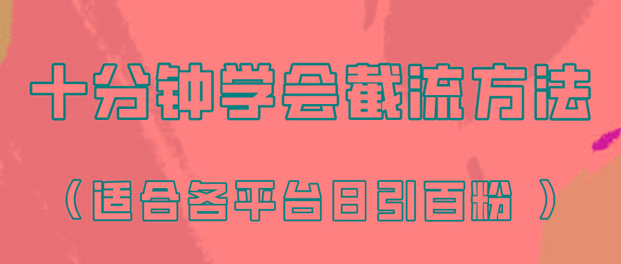 十分钟学会各大平台节流，矩阵日引几百创业粉(像素级教程)！-搞个副业