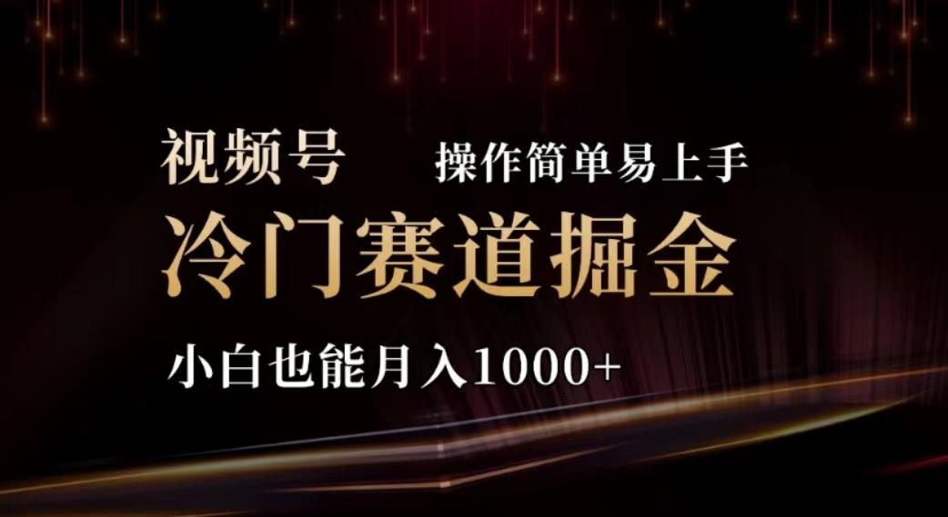 2024视频号冷门赛道掘金，操作简单轻松上手，小白也能月入1000+-搞个副业