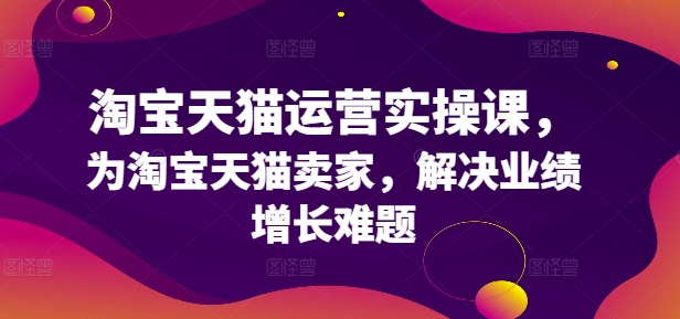 淘宝天猫运营实操课，为淘宝天猫卖家，解决业绩增长难题-搞个副业