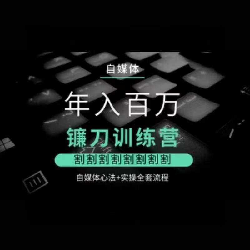 自媒体年入百万镰刀训练营，割割割割割割割割，自媒体心法+实操全套流程-搞个副业
