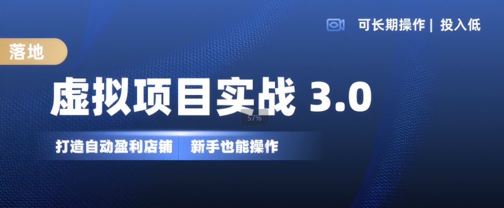 虚拟项目实战3.0，打造自动盈利店铺，可长期操作投入低，新手也能操作-搞个副业