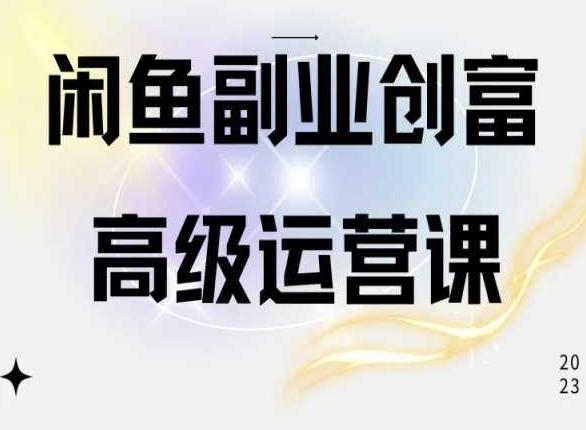 闲鱼电商运营高级课程，一部手机学会闲鱼开店赚钱-搞个副业